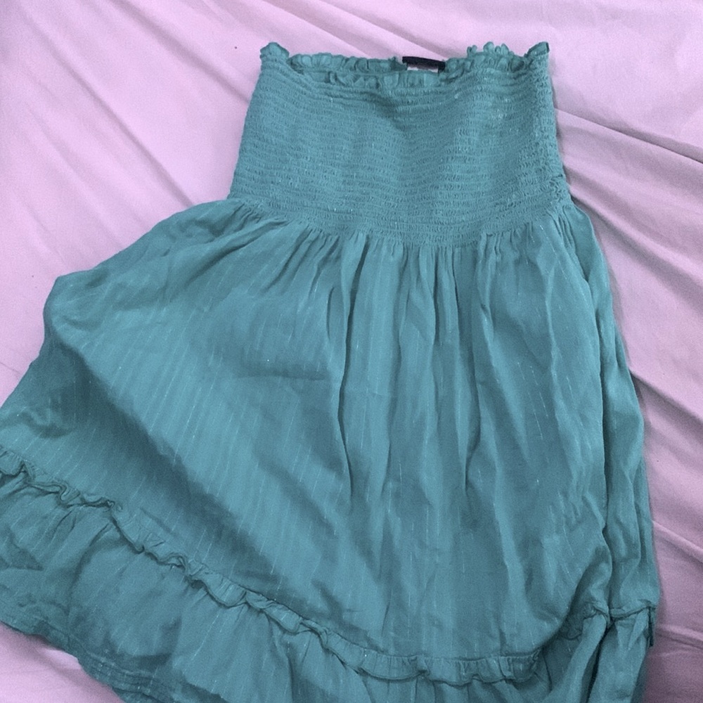 L strapless blue y2k mini dress coconut girl